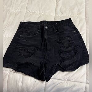 American Eagle Outfitters Black Ripped Jean Shorts